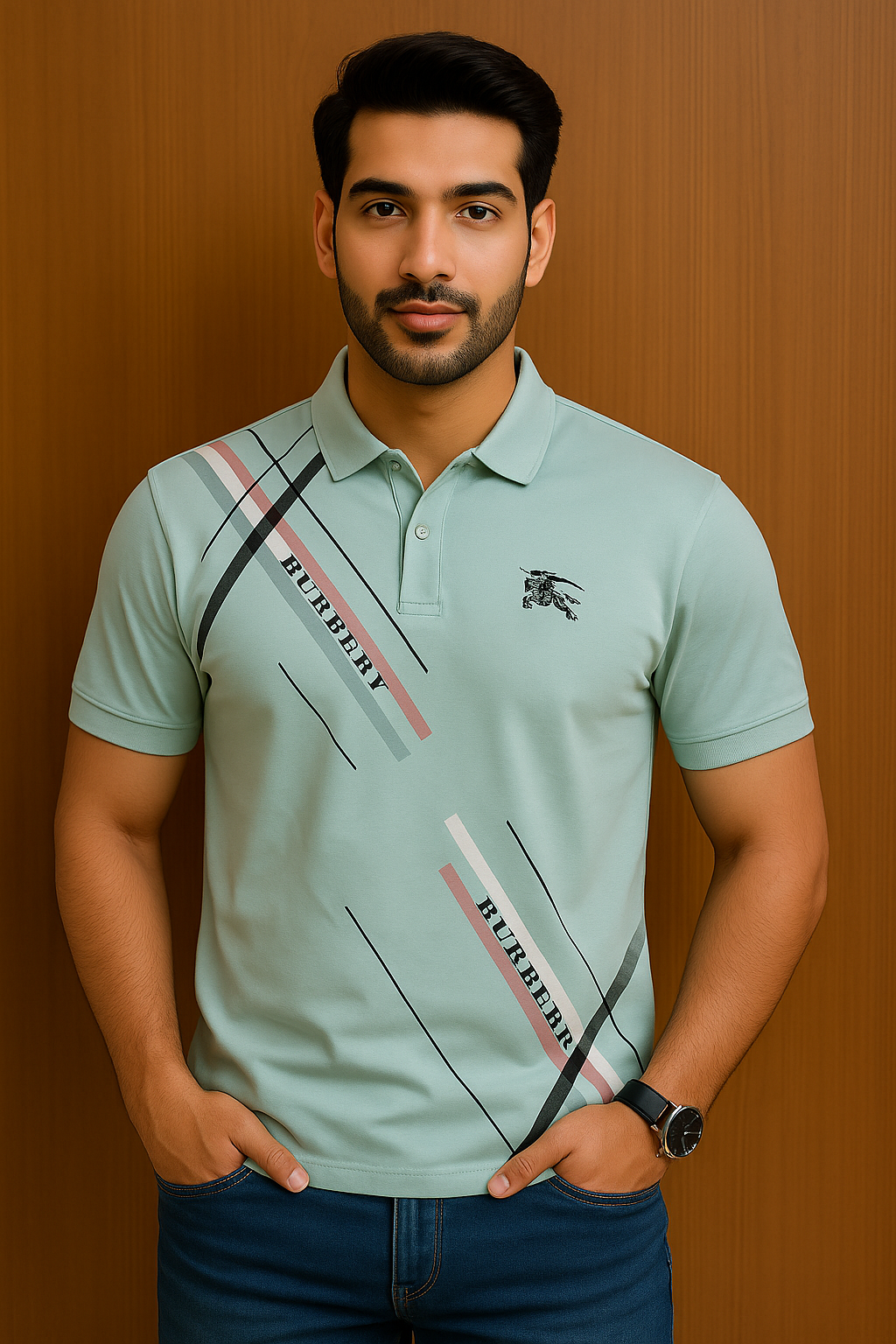 BURBERRY POLO NECK T-SHIRT S04 Hover