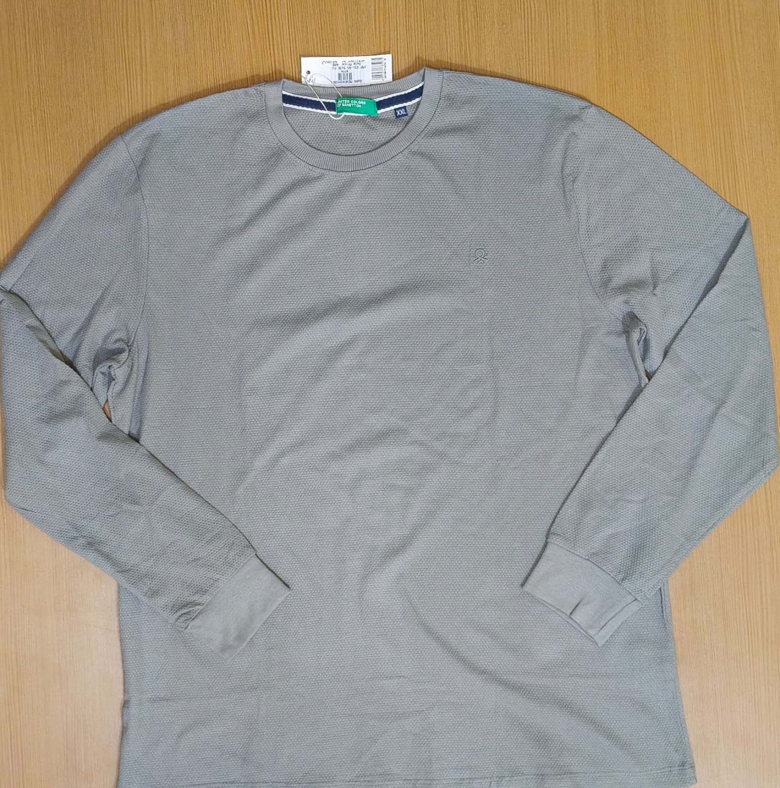 BENETTON FULL SLEEVE T-SHIRT - GREY View 2