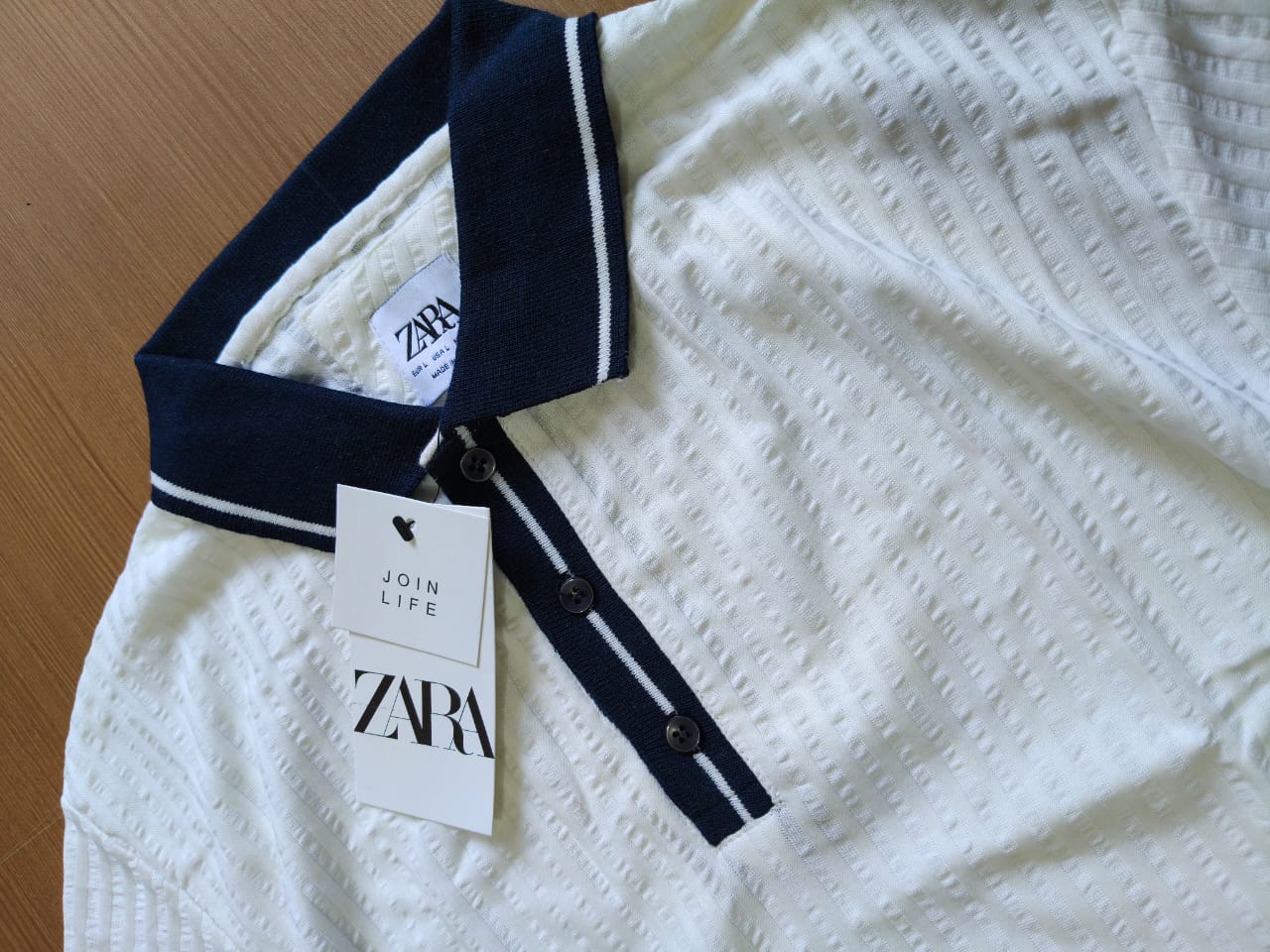 ZARA POLO NECK T-SHIRTMM - White View 2