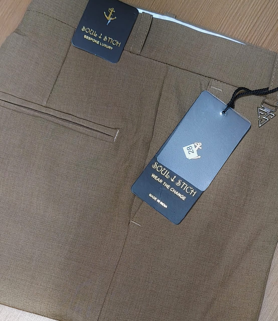 IMPORTED COTTON FOMAL PANT - Brown View 2