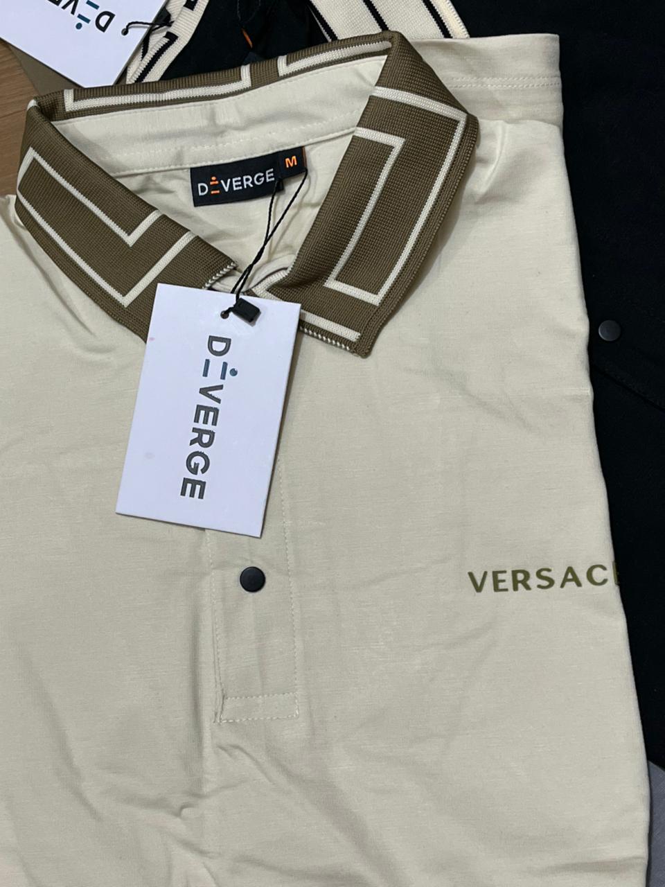 DIVERGE POLO NECK T-SHIRT - LIGHT CREAM View 2