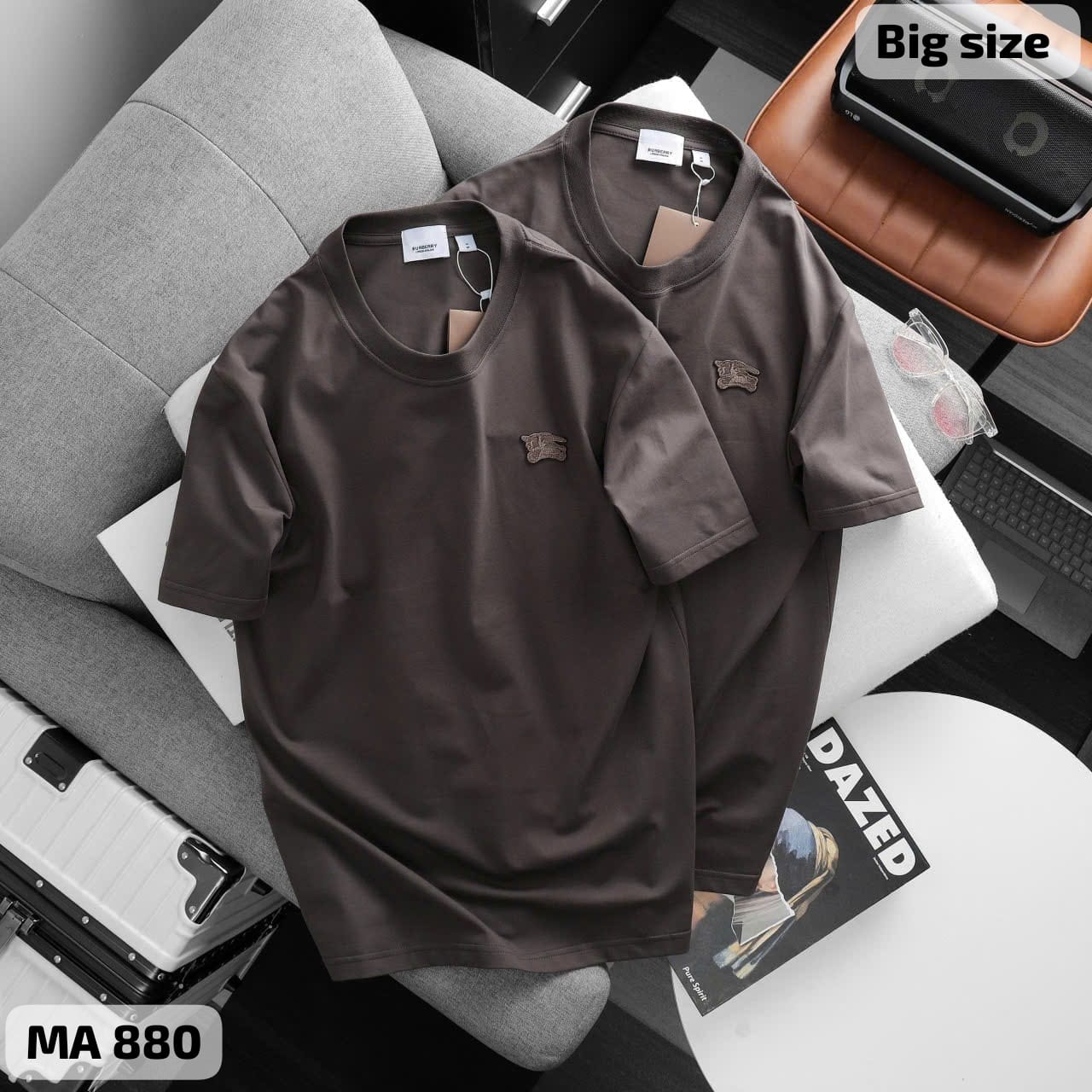 BURBENNY ROUND NECK T-SHIRT V - Dark grey View 2