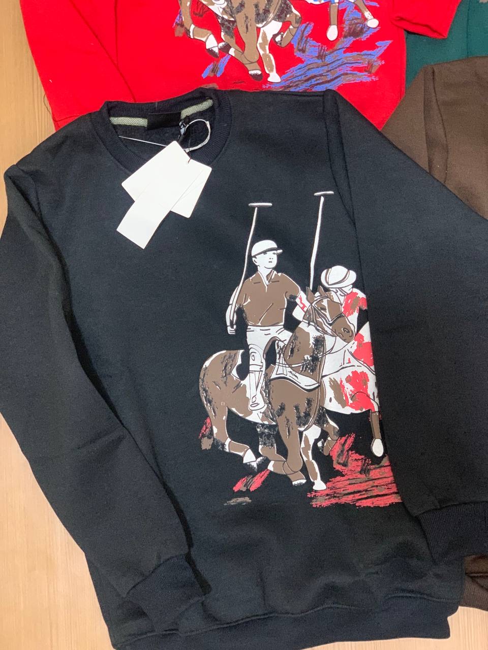 POLO ROUND NECK FULL SLEEVE T-SHIRT - Black View 2