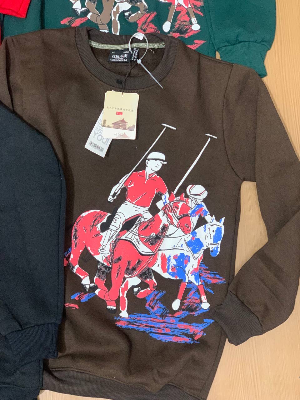 POLO ROUND NECK FULL SLEEVE T-SHIRT - Brown View 2