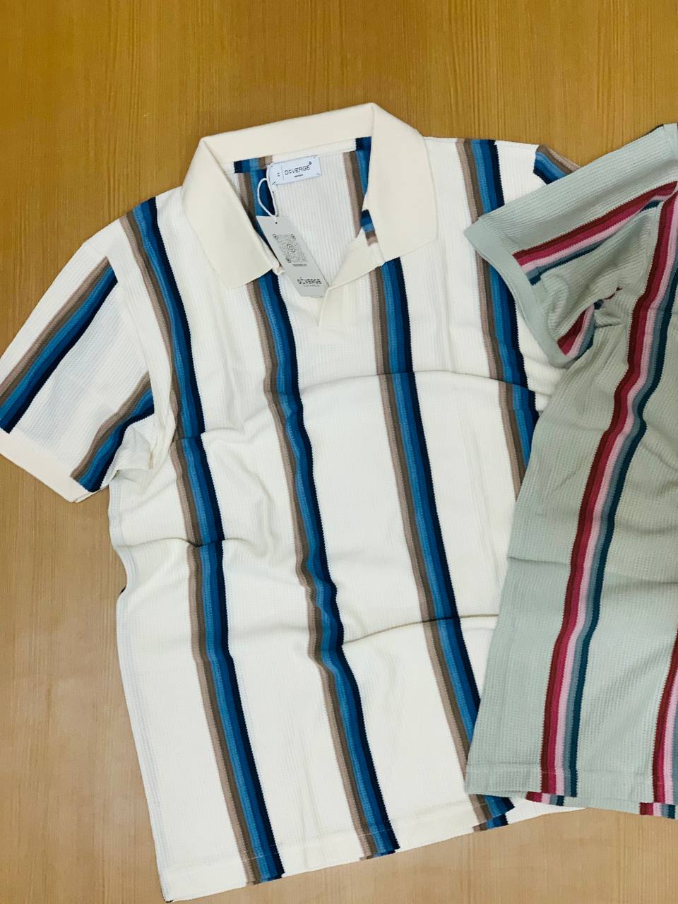 DIVERGE POLO NECK T-SHIRTVV - Blue View 2