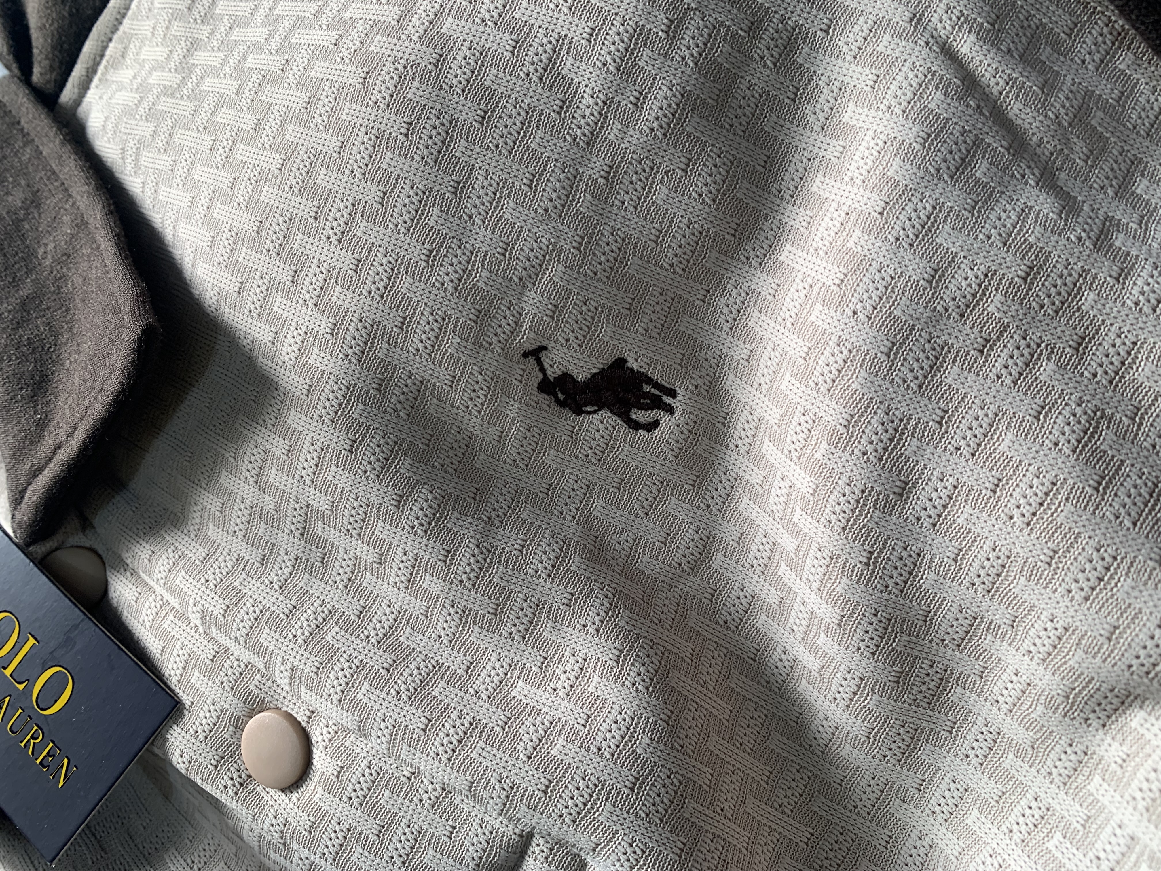 POLO NECK FULL SLEEVE T-EHIRT - LIGHT CREAM View 2