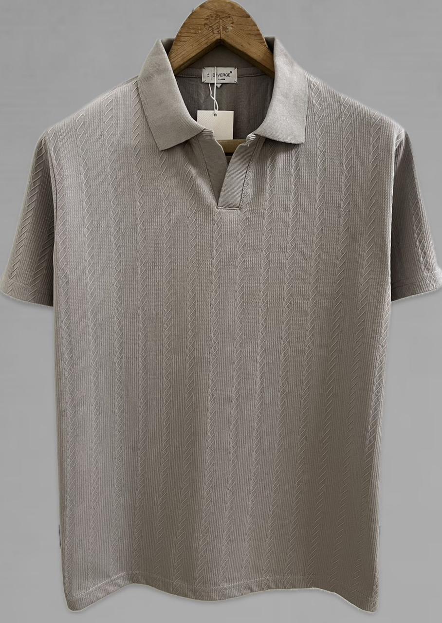 DIVERGE POLO NECK T-SHIRT VV - GREY View 1