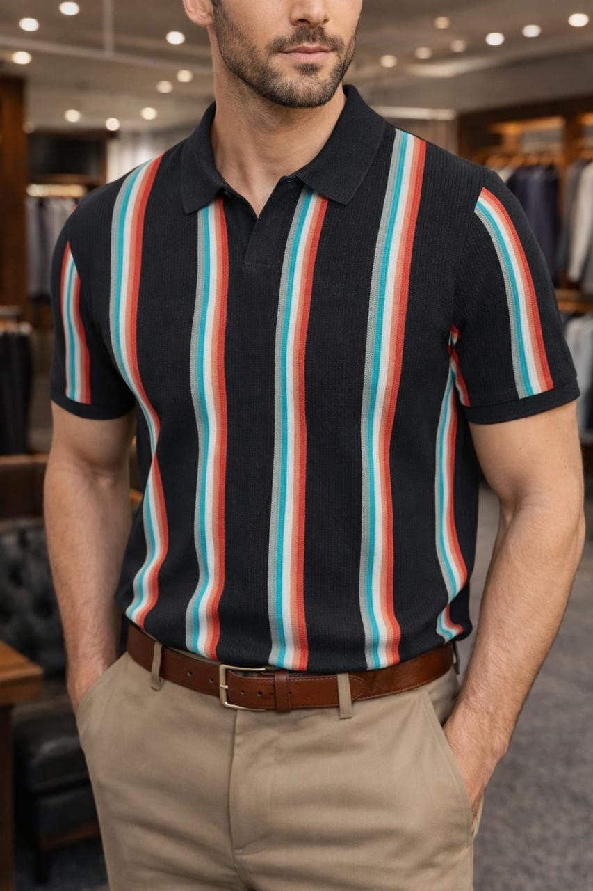 DIVERGE POLO NECK T-SHIRTVV - Black View 1