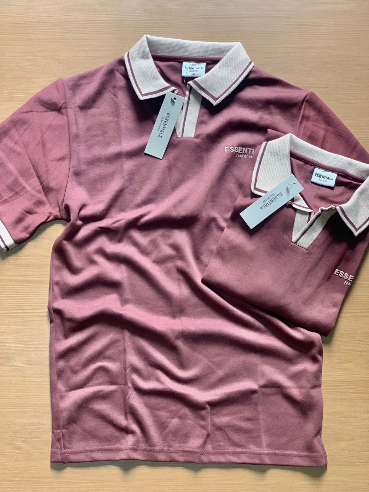 ESSENTILA ROUND NECK T-SHIRT - MAROON View 1