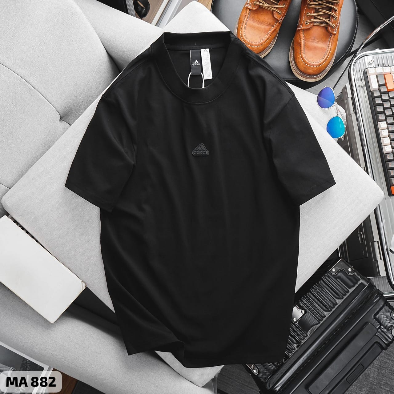 ADIDIS DROP SHOULDER T-SHIRT - Black View 1