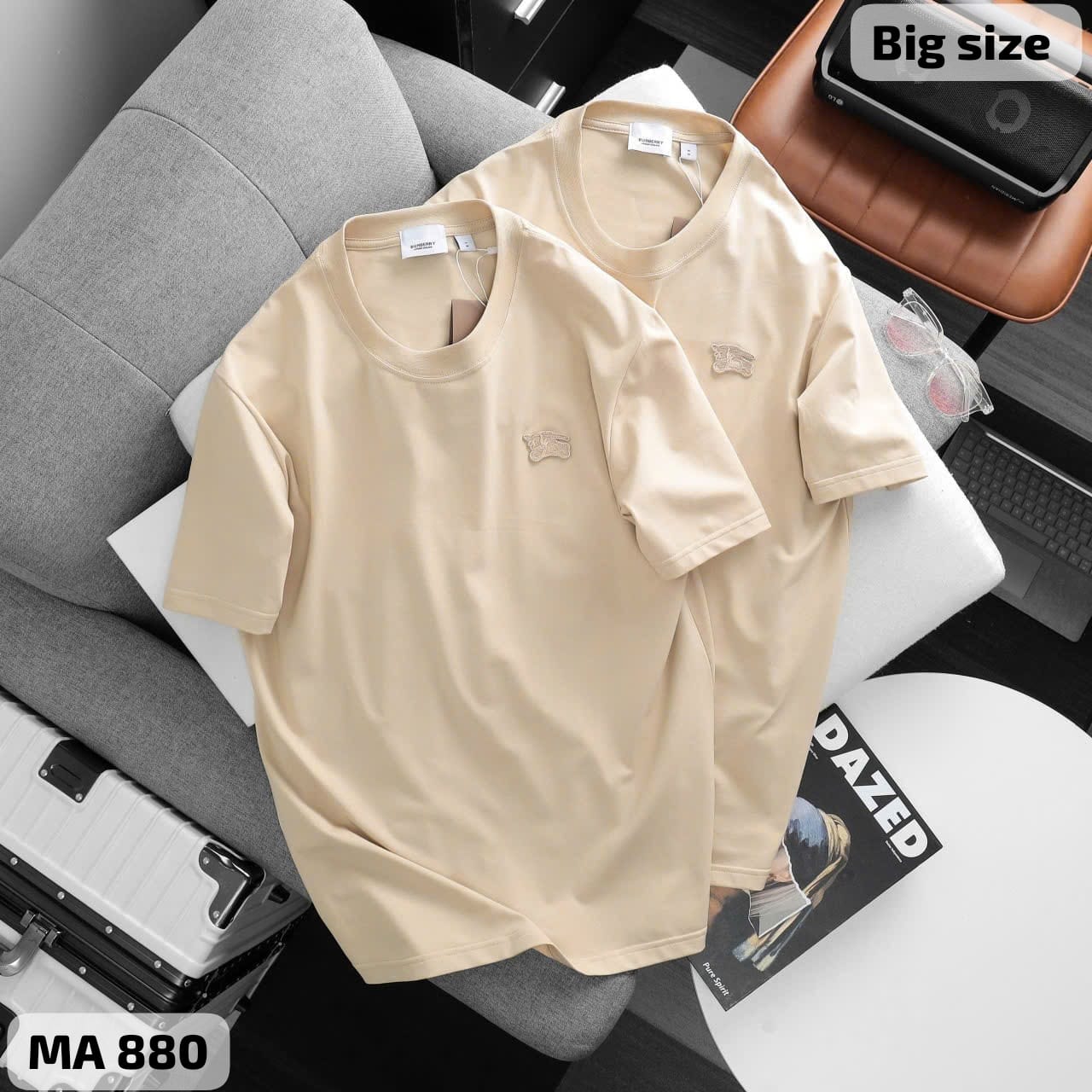 BURBENNY ROUND NECK T-SHIRT V - LIGHT CREAM View 1