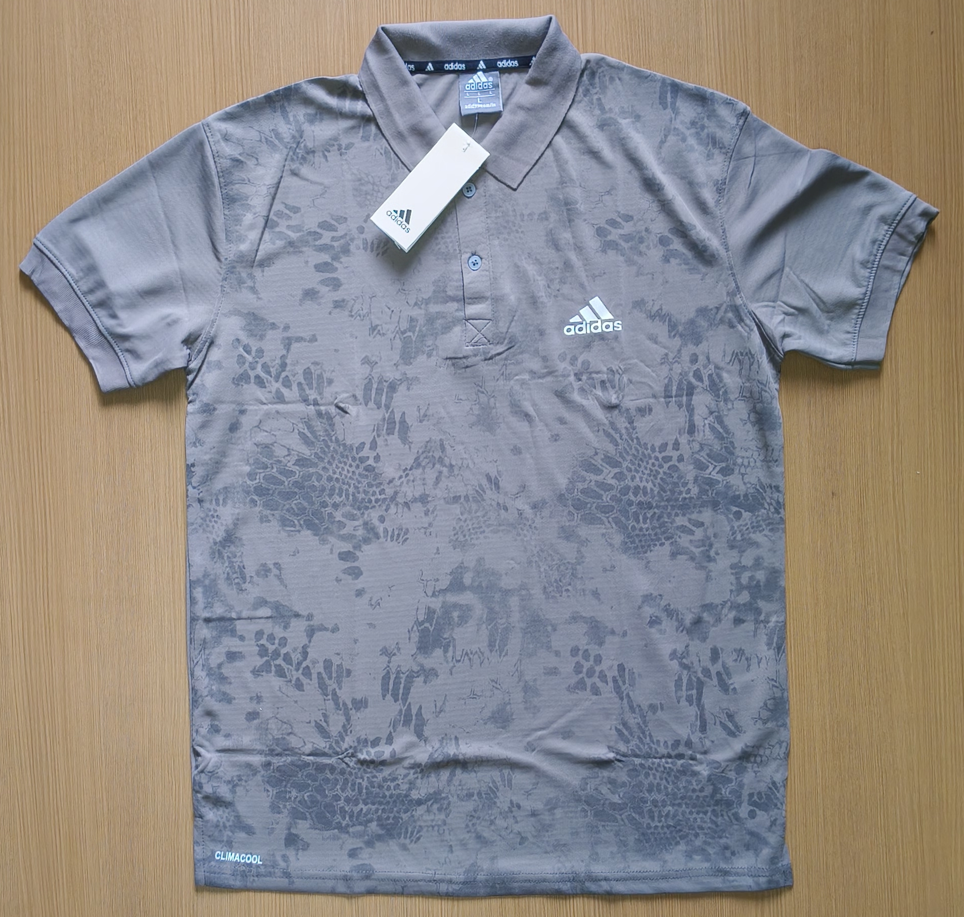ADIDIS POLO NECK T-SHIRT BVVH - GREY View 1
