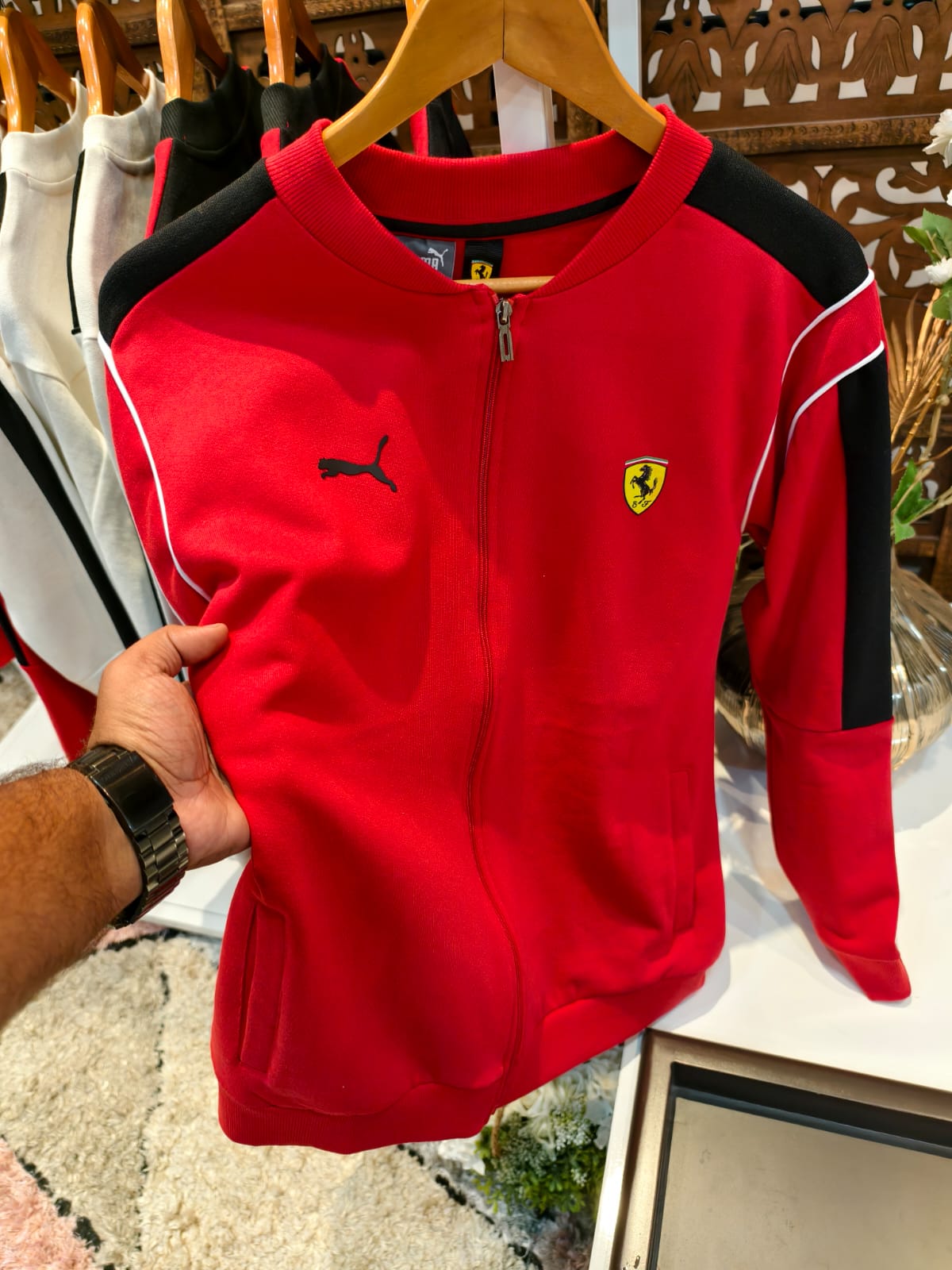 PUNA HEAVY BRUSHED FLEECE WITH FULL OPEN ZIPPER JACKET P-JDV - Red