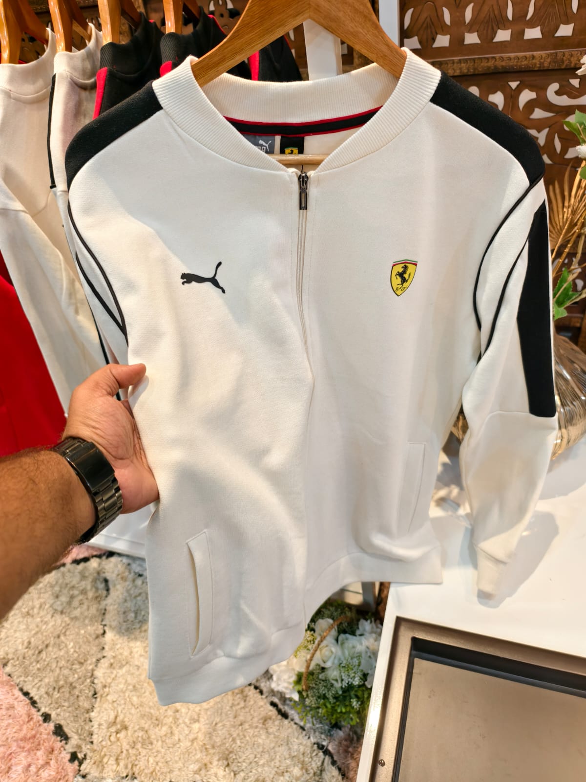 PUNA HEAVY BRUSHED FLEECE WITH FULL OPEN ZIPPER JACKET P-JD - White