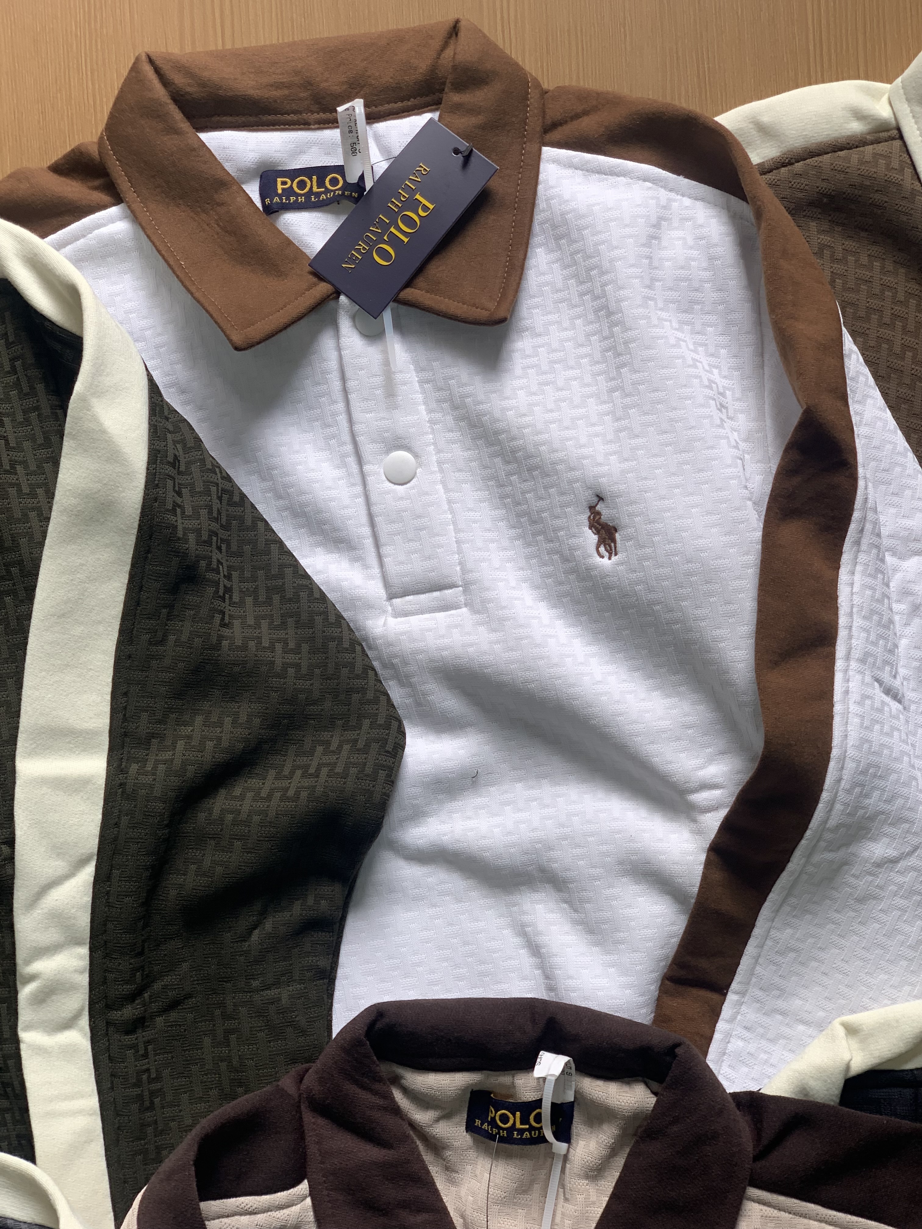 POLO NECK FULL SLEEVE T-EHIRT - White View 1